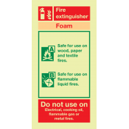 PIKT-O-NORM - FIRE EXTINGUISHER FOAM, PVC PHOTOLUMINESCENT 100x200 MM IMO SIGNS