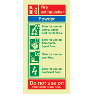 PIKT-O-NORM - FIRE EXTINGUISHER POWDER, PVC PHOTOLUMINESCENT 100x200 MM IMO SIGNS