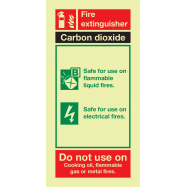 PIKT-O-NORM - FIRE EXTINGUISHER CARBON DIOXIDE, PVC PHOTOLUMINESCENT 100x200 MM IMO SIGNS