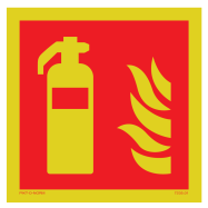 PIKT-O-NORM - FIRE EXTINGUISHER, VINYLE PHOTOLUMINESCENT 150x150 MM IMO SIGNS