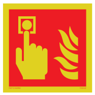 PIKT-O-NORM - FIRE ALARM CALL POINT, PVC PHOTOLUMINESCENT 150x150 MM IMO SIGNS