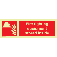 PIKT-O-NORM - FIRE FIGHTING EQUIPMENT STORED INSIDE, PVC PHOTOLUMINESCENT 300x100 MM IMO SIGNS