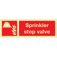 PIKT-O-NORM - SPRINKLER STOP VALVE, PVC PHOTOLUMINESCENT 300x100 MM IMO SIGNS