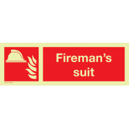 PIKT-O-NORM - FIREMAN'S SUIT, PVC PHOTOLUMINESCENT 300x100 MM IMO SIGNS