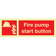 PIKT-O-NORM - FIRE PUMP START BUTTON, PVC PHOTOLUMINESCENT 300x100 MM IMO SIGNS