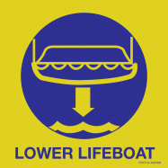 PIKT-O-NORM - LOWER LIFEBOAT, FOTOLUMINESCEREND PVC 150x150x1.1 MM IMO SIGNS