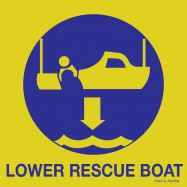 PIKT-O-NORM - LOWER RESCUE BOAT, FOTOLUMINESCEREND PVC 150x150x1.1 MM IMO SIGNS