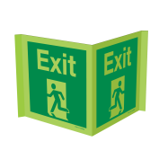 PIKT-O-NORM - EXIT ESCAPE ROUTE, PANORAMISCH, FOTOLUMINESCEREND PVC 300x150x1.1 MM IMO SIGNS