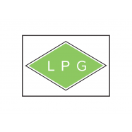 LPG, LPG-RIJDER, AUTOSTICKER GROEN-ZWART-WIT 110x80 MM, NIET-REFLECTEREND - 0