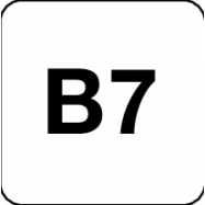 B7, DIESEL +7% BIODIESEL, VINYL WIT 35x35 MM MET ZWARTE TEKST - 0