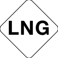 PIKT-O-NORM - LNG, VLOEIBAAR AARDGAS, VINYL WIT 35x35 MM (RUITVORM) MET ZWARTE TEKST