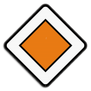 B9 voorrangsverkeersbord:  voorrangsweg - KB9REEKS