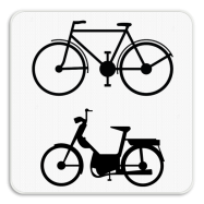 M8 onderbord:   enkel voor fietsers en bromfietsers - KM8REEKS