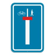 F45b aanwijzingsborden:  doodlopende weg, uitgezonderd voetgangers en fietsers - PKF45bREEK