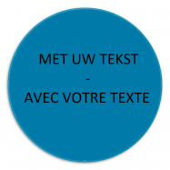 Borden blauw cirkel:  met uw tekst - PKCIRBLWMT