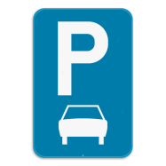 E9b stilstaan en parkeren borden: parkeren uitsluitend voor motorfietsen, personenwagens,auto's voor dubbel gebruik en minibussen - KE9bREEKS