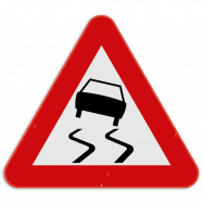 A15 verkeersbord gevaar:  gladde rijbaan Slipgevaar - PKA15REEKS