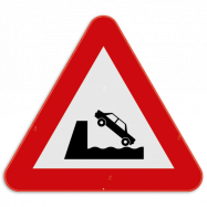 A11 verkeersbord gevaar:  uitweg op kaai of oever - KA11REEKS