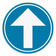 D1abcd verkeersbord gebod;  verplichting de door de pijl aangeduide richting te volgen - KD1abcdREE