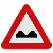 A13 verkeersbord gevaar:  dwarse uitholling of ezelsrug - KA13REEKS