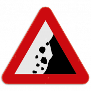 A19 verkeersbord gevaar:  vallende stenen - KA19REEKS