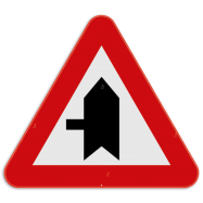 B15c voorrangsverkeersbord:  voorrang op kruisende zijweg links - KB15cREEKS