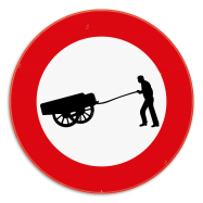 C17 verkeersbord verbod;  verboden toegang voor bestuurders van handkarren - KC17REEKS