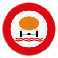 C24c verkeersbord verbod;  verboden toegang voor bestuurders van voertuigen die gevaarlijke verontreinigende stoffen vervoeren - KC24cREEKS