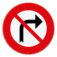 C31b verkeersbord verbod:  verbod om links afslaan - PKC31bREEK