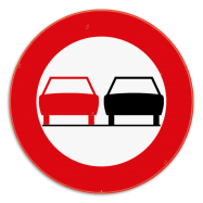 C35 verkeersbord verbod;  verbod van voertuig links in te halen - KC35REEKS
