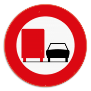 C39 verkeersbord verbod;  inhalen verboden van voertuigen met toegelaten massa >3500kg - KC39REEKS