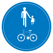 D10 verkeersbord gebod;  deel weg voorbehouden voetgangers en fietsers - PKD10REEKS