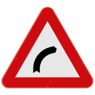 A1b verkeersbord gevaar:  gevaarlijke bocht naar rechts - KA1bREEKS