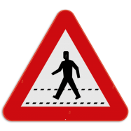 A21 verkeersbord gevaar:  oversteekplaats voor voetgangers - KA21REEKS