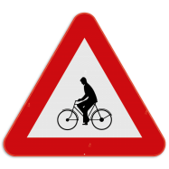 A25 verkeersbord gevaar:  oversteekplaats voor fietsers, bromfietsen of speeds pedelecs - KA25REEKS