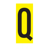 PIKT-O-NORM - Q, ZWARTE LETTER OP GELE MAGNEETFOLIE 38x89x0,6 MM