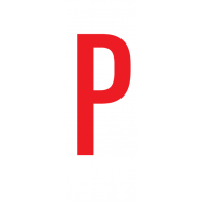 PIKT-O-NORM - P, RODE LETTER OP WITTE MAGNEETFOLIE 38x89x0,6 MM