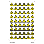 PIKT-O-NORM - RADIOACTIEVE STOFFEN, ISO 7010, MINI PICTOGRAM, VINYL 15x15 MM, 54/VEL