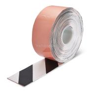 PIKT-O-NORM - PERMASTRIPE PVC WAARSCHUWINGSTAPE ZWART-WIT SCHUIN GESTREEPT, PERMANENT, 100MMx30M