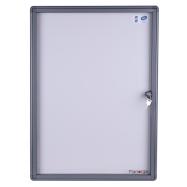 PIKT-O-NORM - ALCOR BUITENVITRINE B260xH350xD33 MM, DRAAIDEUR MET PLEXIGLAS 3 MM, 1 VEILIGHEIDSSLOT, VOOR 1x A4 ALUMINIUM KADER KLEUR MUISGRIJS RAL 7005