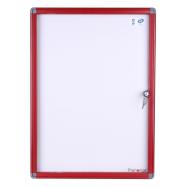 PIKT-O-NORM - ALCOR BUITENVITRINE B260xH350xD33 MM, DRAAIDEUR MET PLEXIGLAS 3 MM, 1 VEILIGHEIDSSLOT, VOOR 1x A4 ALUMINIUM KADER KLEUR BRUINROOD RAL 3011